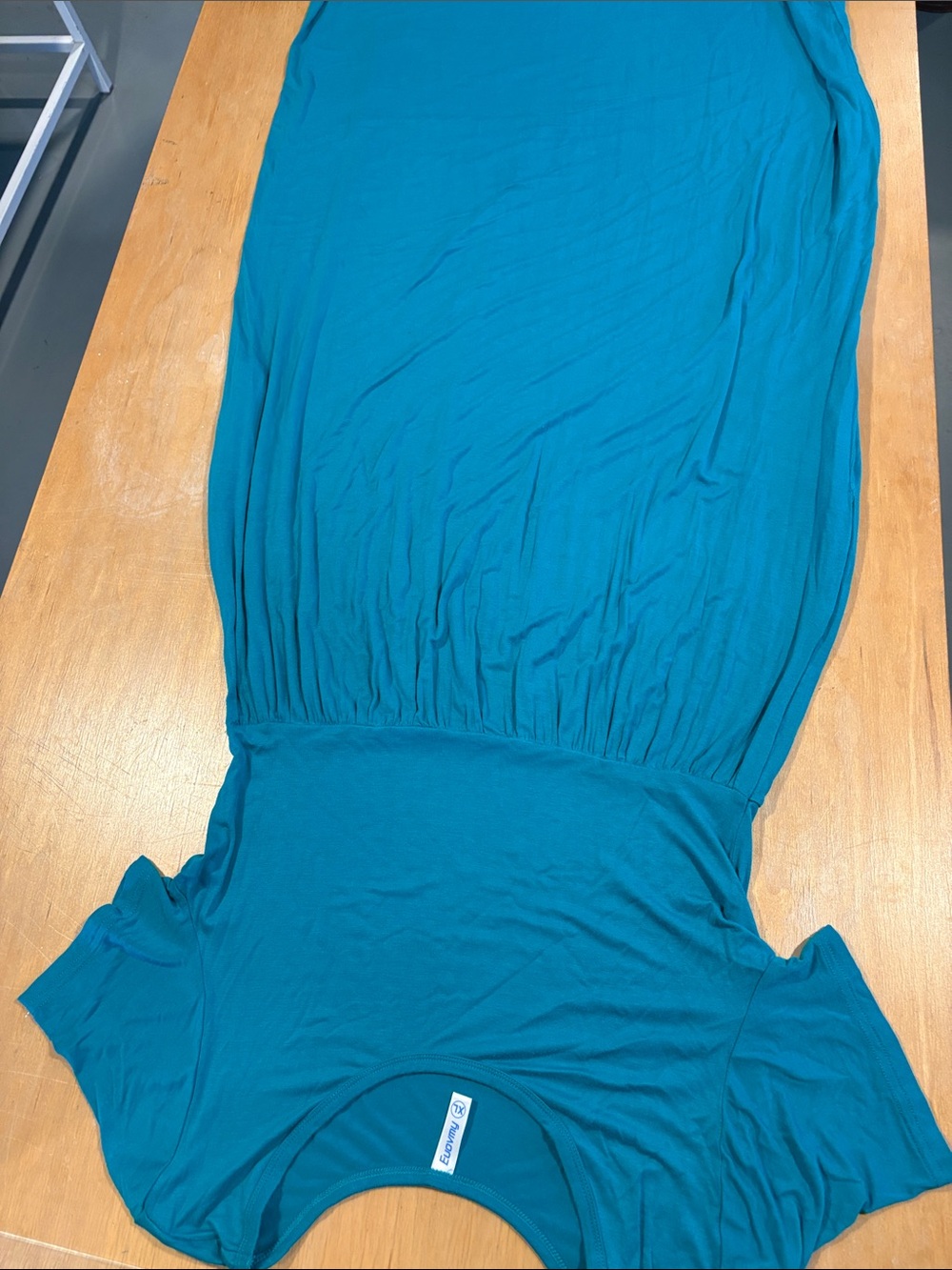 Women’s Teal Short-Sleeve Maxi Dress